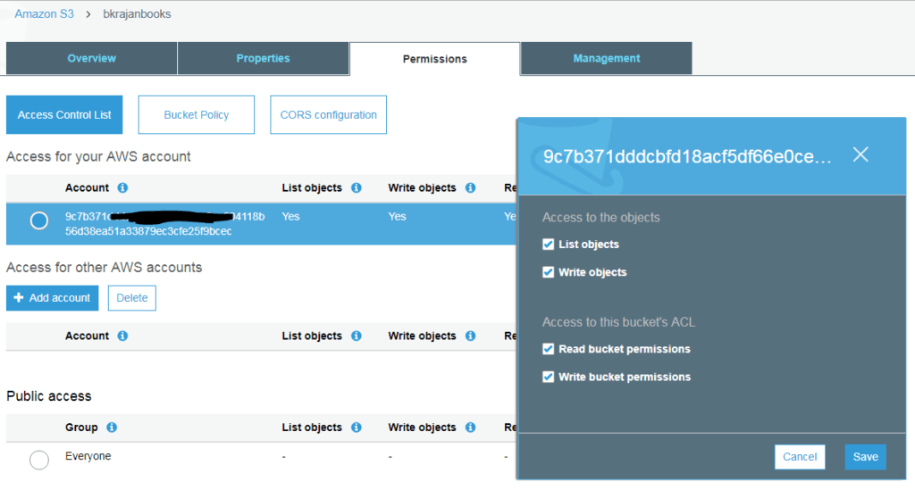 Access Control List in S3